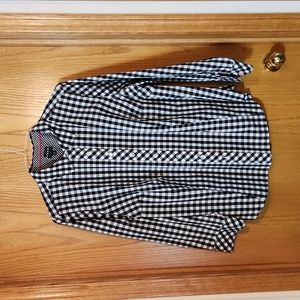 Black & white gingham Talbots Plus shirt